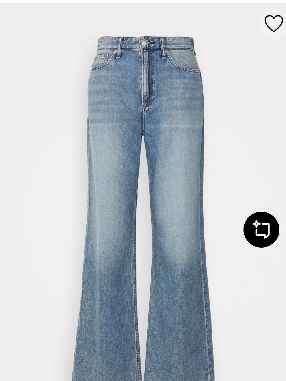 rag & bone Light Blue Denim Jeans with Gold Stitching